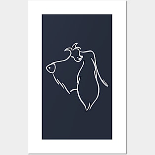 Spinone Italiano silhouette outline white Posters and Art